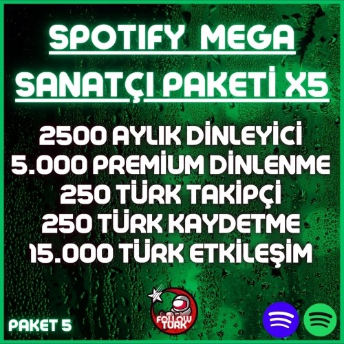  ⭐SPOTİFY MEGA SANATÇI PAKETİ  ANLIK + GARANTİ⭐